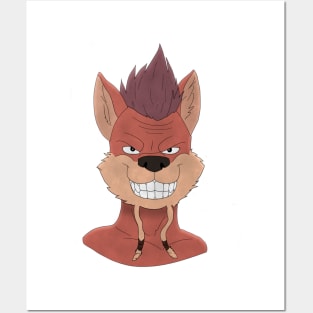 Anthro fox face Posters and Art